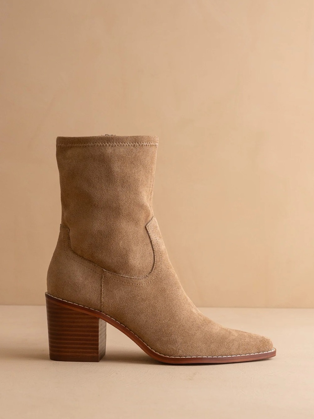 The Vienna Suede Ankle Boot in Latte